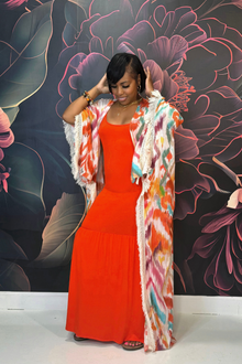  Joyful Noise Maxi Kimono | Orange Multi