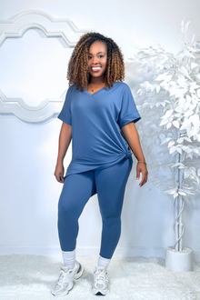  Olivia Legging Set | Dusty Blue