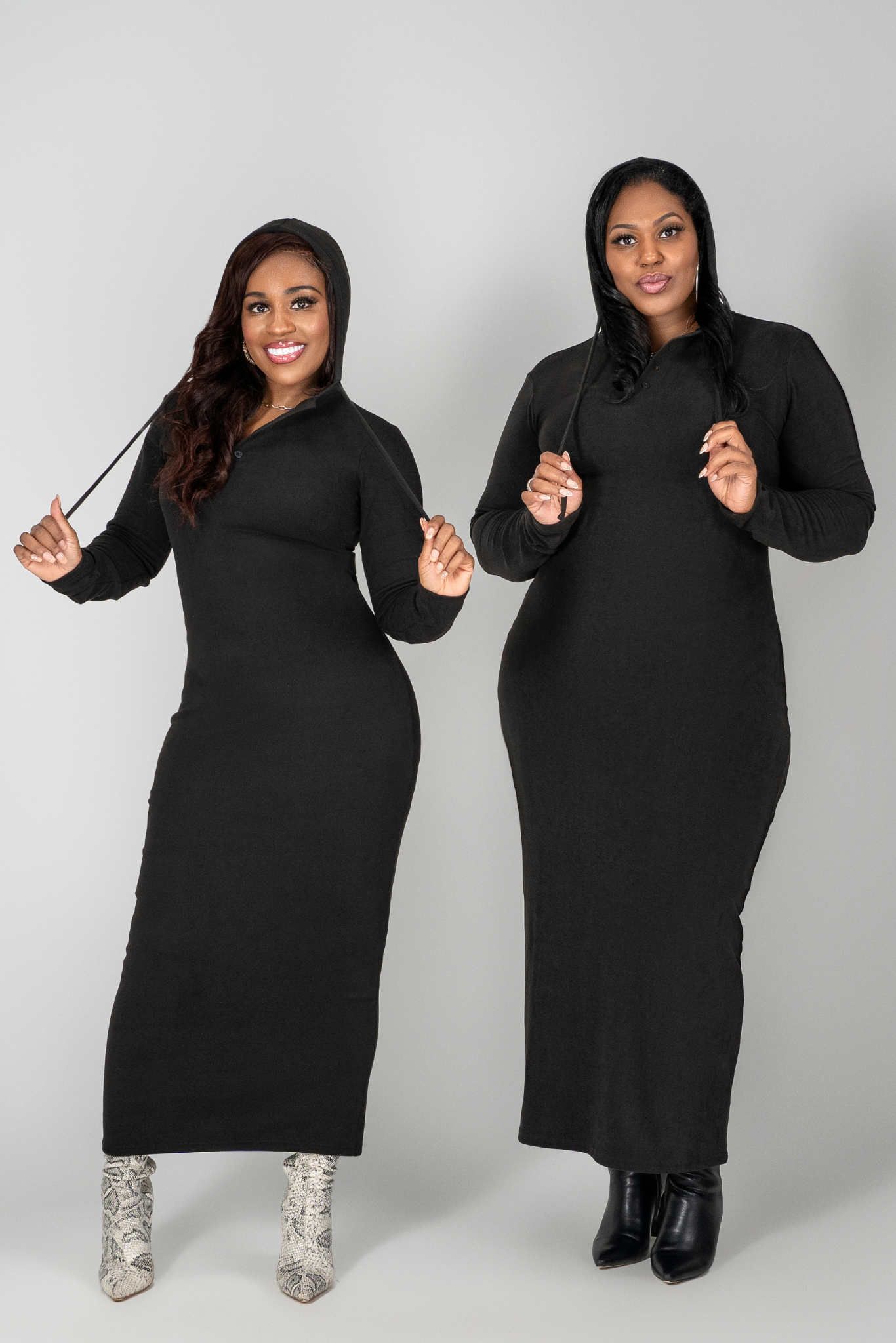 Adorn Original | Cozy Embrace Hoodie Dress | Black