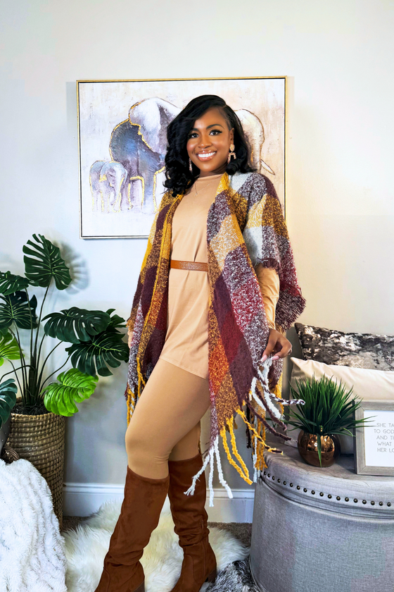 Adorn Luxe Wrap | Mustard Multi