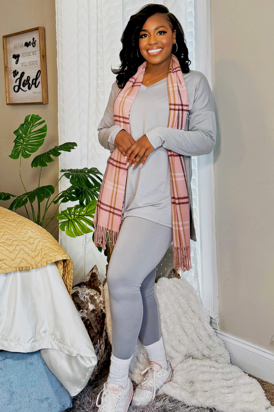 Olivia Long Sleeve Legging Set | Light Grey