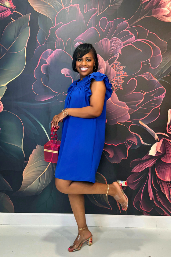 Radiant Bloom Dress | Royal Blue