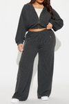 Class Act Wide Leg Pant Set | Charcoal