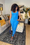 Aria Butter Soft Ribbed Jumpsuit | Azure