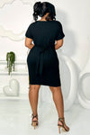 Jamila Waist Tie Midi Dress | Black | S-3X
