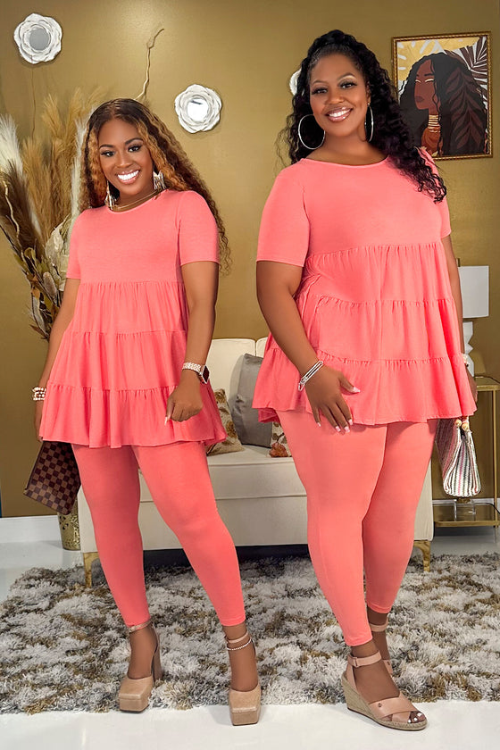 Whimsy Legging Set | Coral