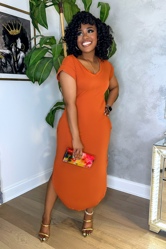 Bella Cap Sleeve Maxi Dress | Orange