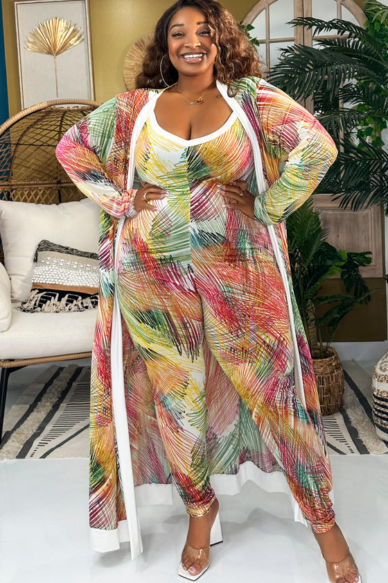 Confetti Cardigan and Jumpsuit Set | Multi | S-3X