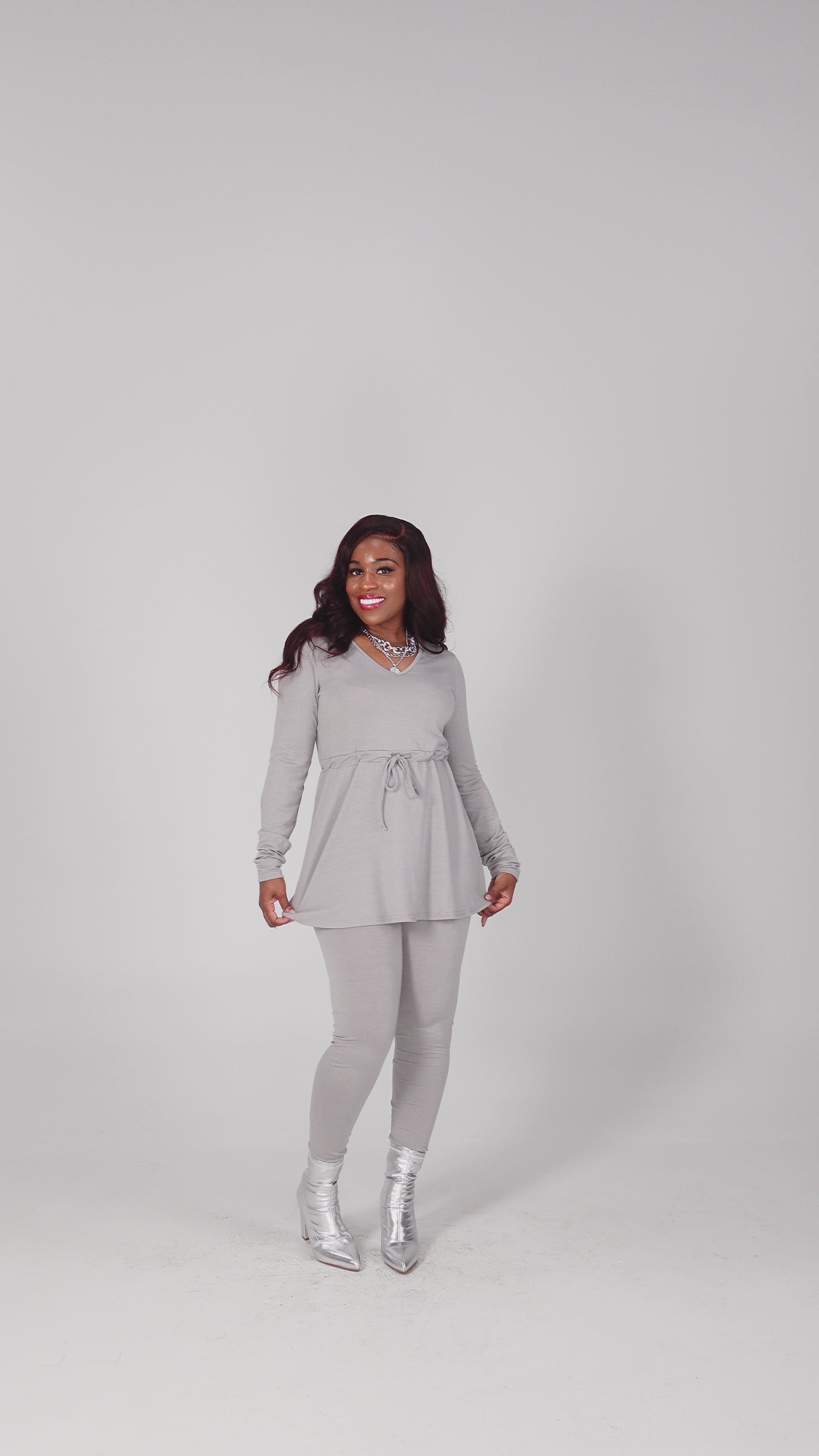 Adorn Original | Chic Comfort Legging Set | Light Gray