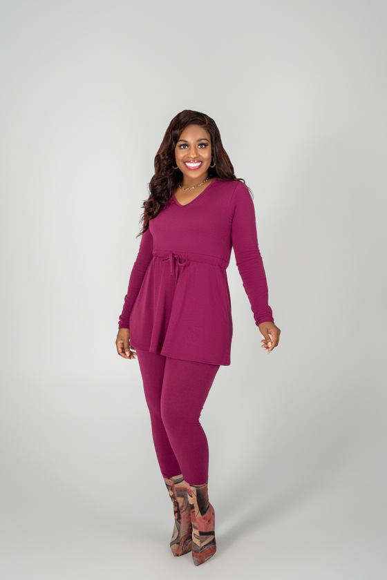 Adorn Original | Chic Comfort Legging Set | Rich Plum